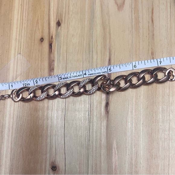 Bronzo Milor Italia 8” curb link crystal Bracelet - Picture 4 of 5